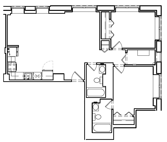 Floor Plan - Park Lux 2BD | 2BA