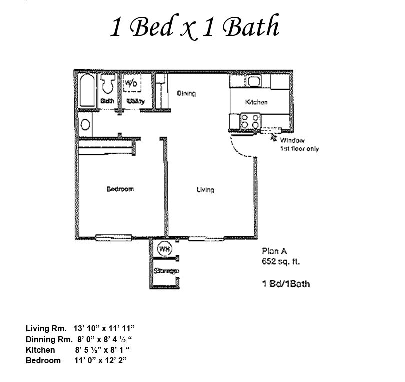 1bd 1bath 652sq ft - 1 bed/1 bath