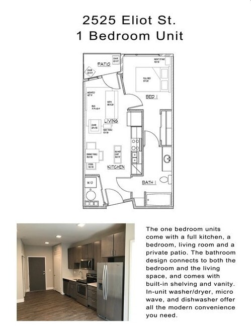 Floor Plan - Oversized 1X1 - All Utilities Included