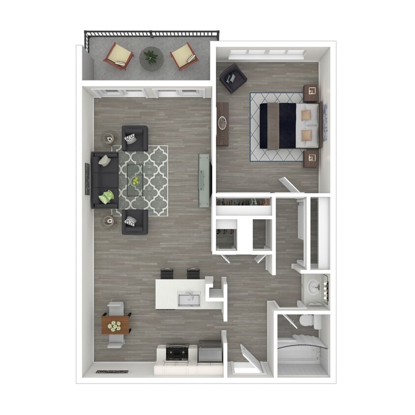 1 BD / 1 BA – 700 SF - Hawthorne