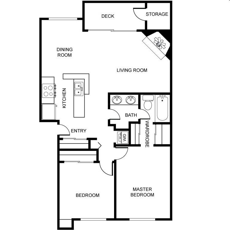 2BR/1BA - 2x1