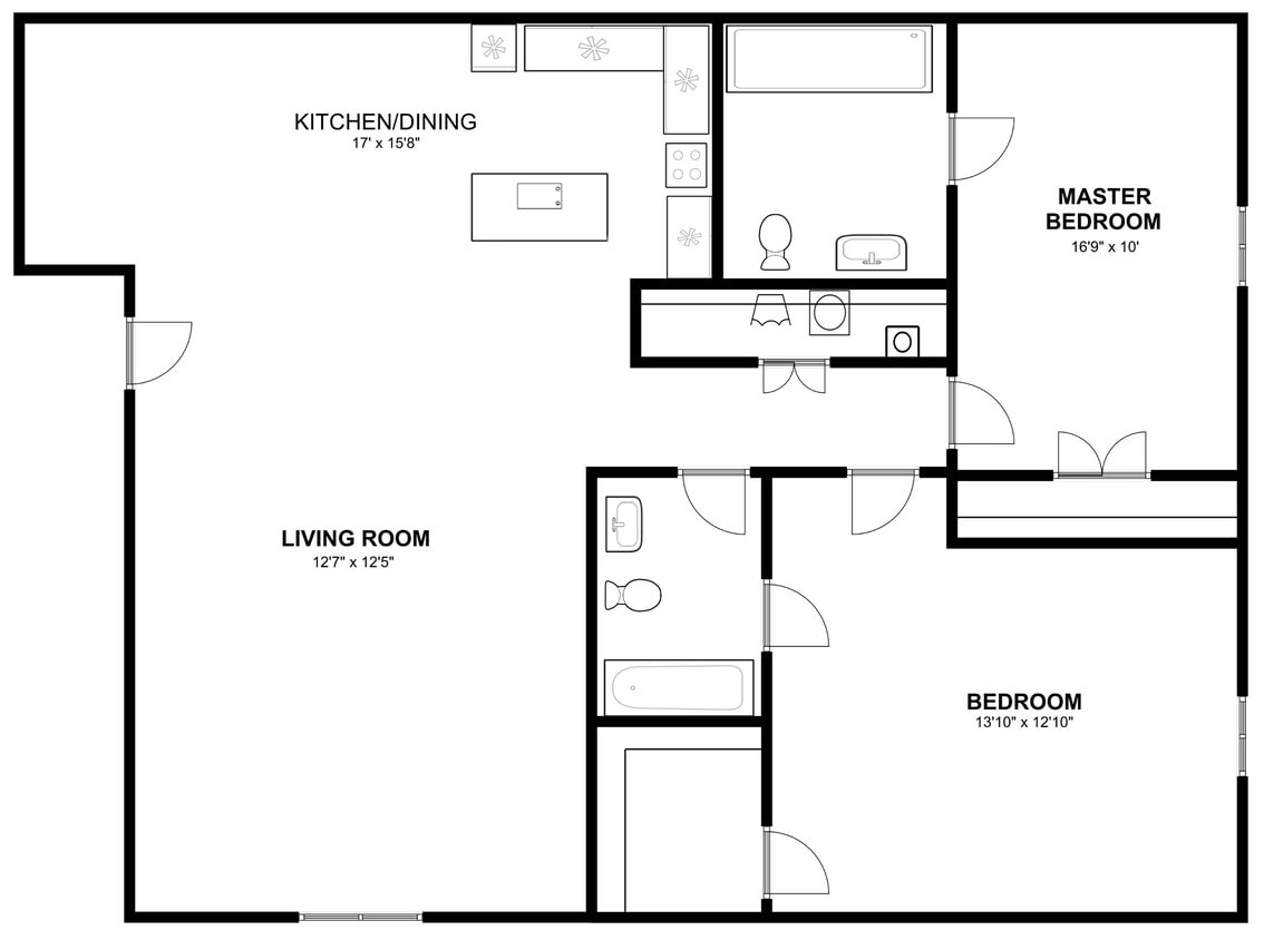 2BR, 2BA - Red Oak - The Red Oak
