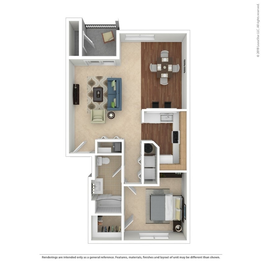 A2 1X1.jpg - One bedroom one bathroom A2