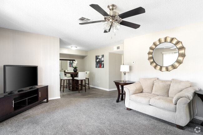 2BR, 1BA - 965SF - Living Room - Wind Tree