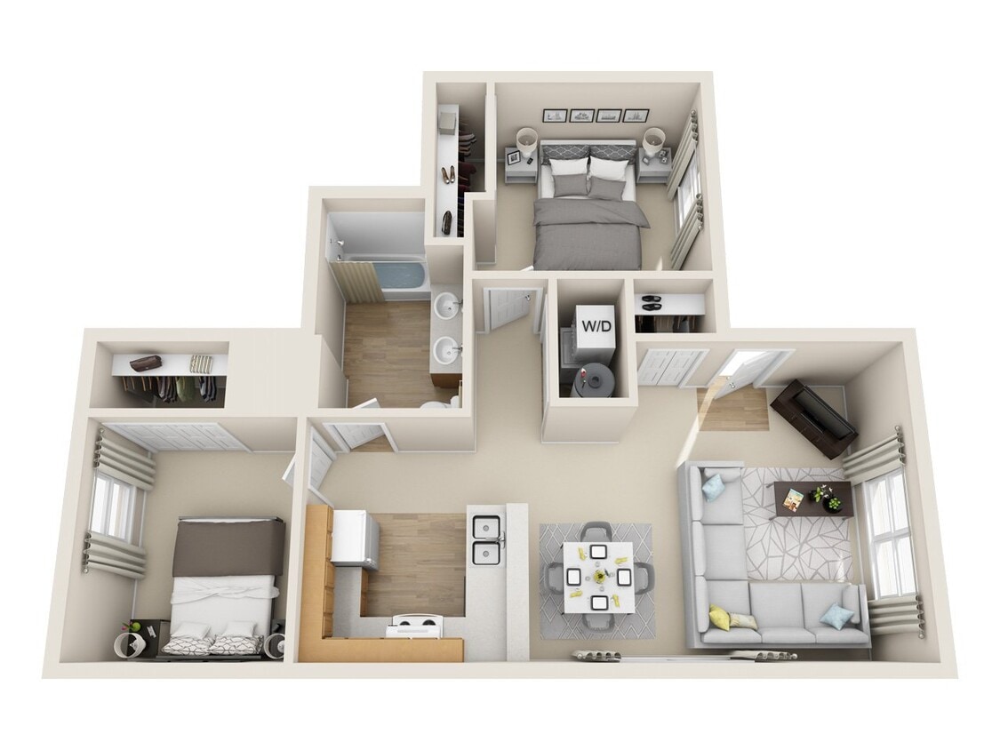 Floor Plan - Belle Creek B1 2 BDRM 1 BATH