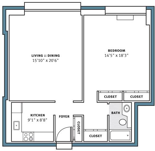 Floor Plan - 1B-D