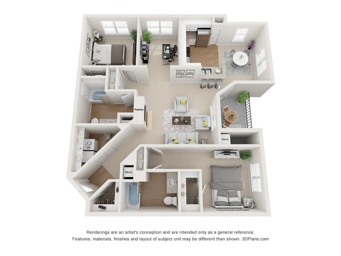 Floor Plan - Mt. Vernon 2B2B+DEN