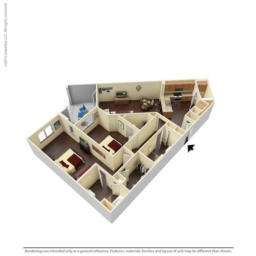 The Nandina - B2 - Nardina - Two Bedroom, Two Bathroom