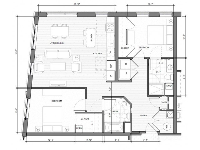Floor Plan - 2BR-Corner-B