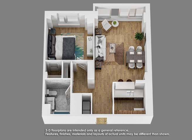 Floor Plan - 1 Bedroom 1 Bath- A05