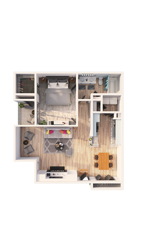 Ridge at Roper Mountain - A1BR1 Floor Plan - A1B