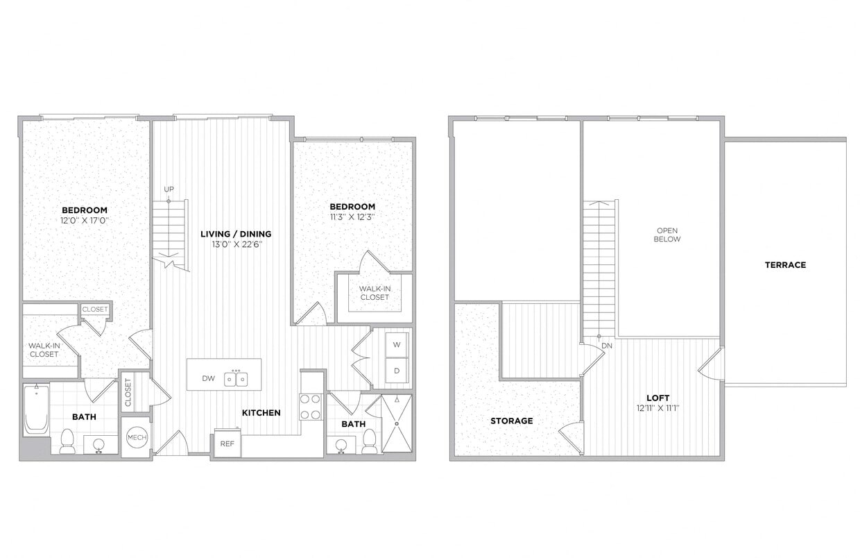Floor Plan - 2 Bedroom Loft