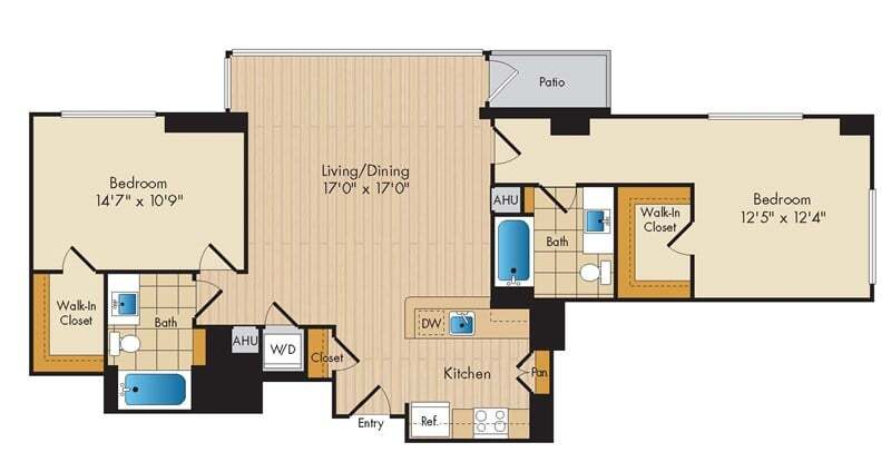 Floor Plan - 2 Bed 2 Bath Sig-BS5b