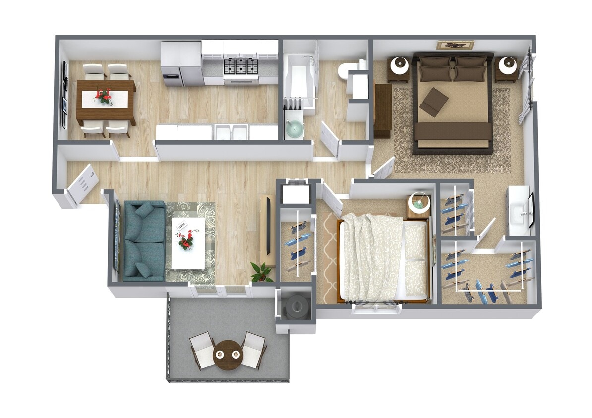 Floor Plan - 2 Bedroom 1.25 Bathroom