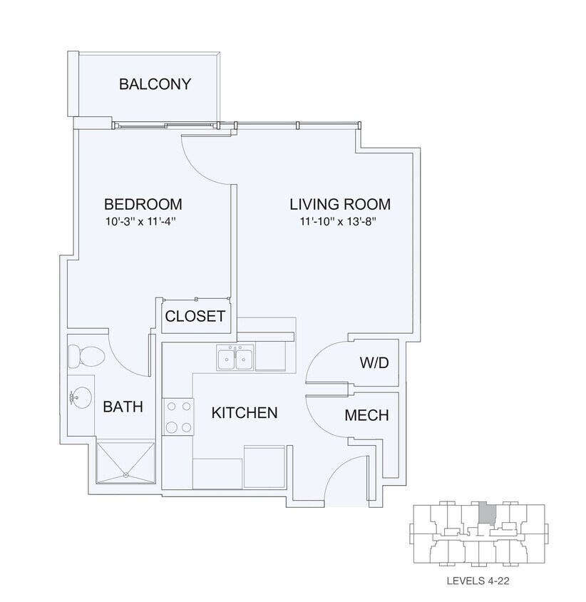 Floor Plan - 1x1 593