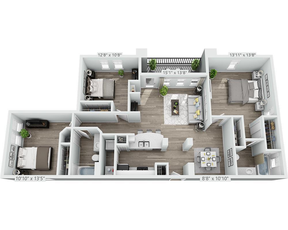 Floor Plan - Three Bedroom C2B