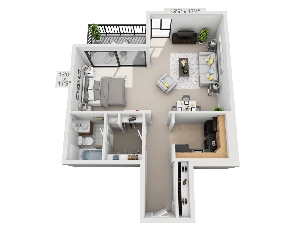 Floor Plan - Tower (Efficiency)