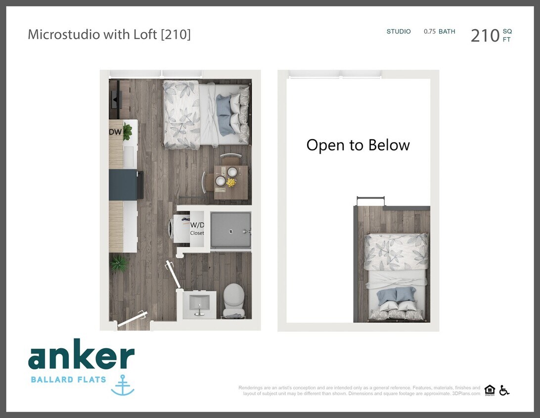 Floor Plan - Microstudio with Loft