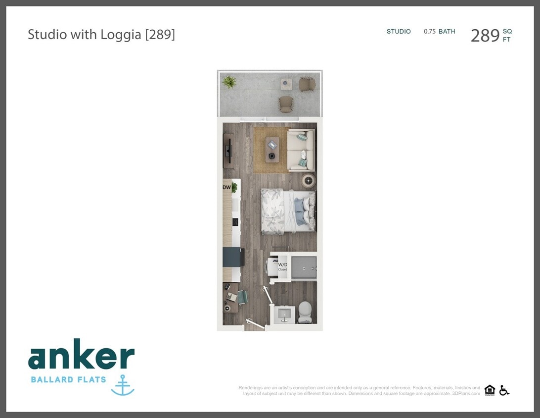 Floor Plan - Studio with Loggia