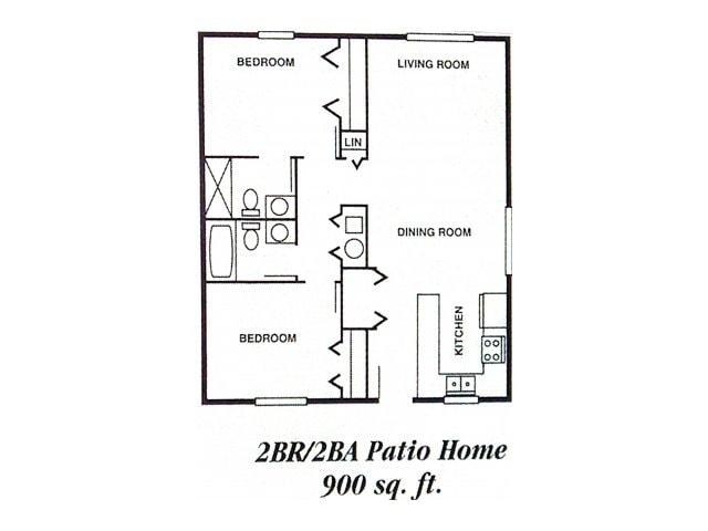 Floor Plan - 2 Bed 2 Bath (60%)