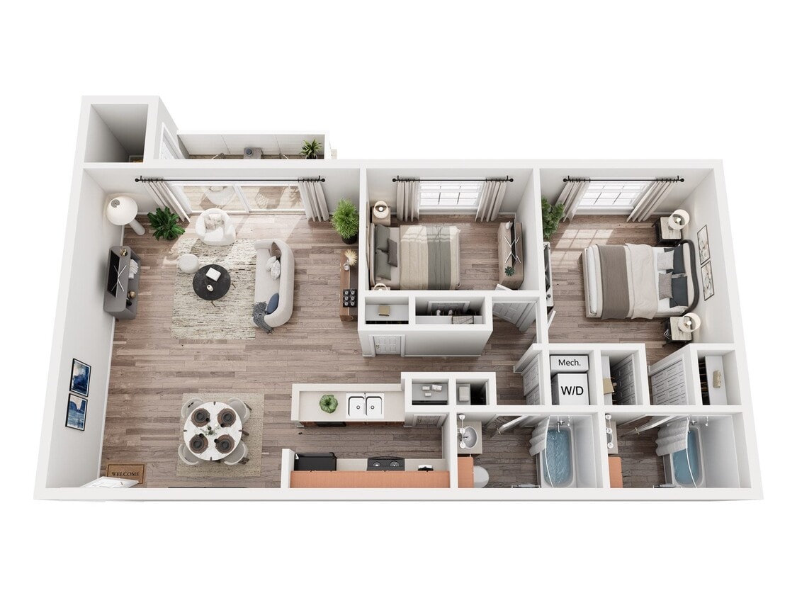 Floor Plan - Two Bedroom Two Bathroom