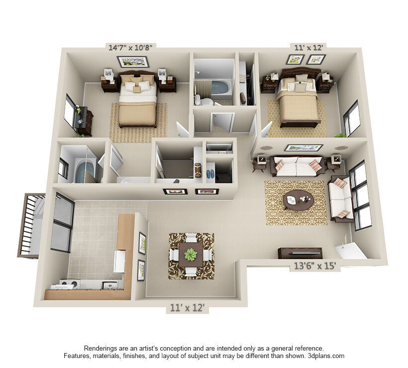 Floor Plan - 2 Bed