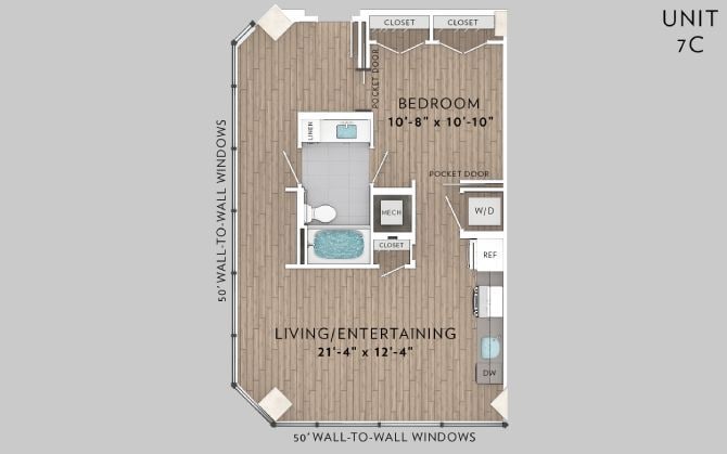 Floor Plan - 7C 1 Bed 1 Bath