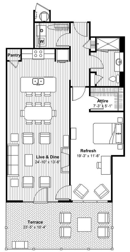 Elegant 1 BR + Terrace, Spa Shower, Gas Cooking - Elegant 1 BR + Terrace, Spa Shower, Gas Cooking