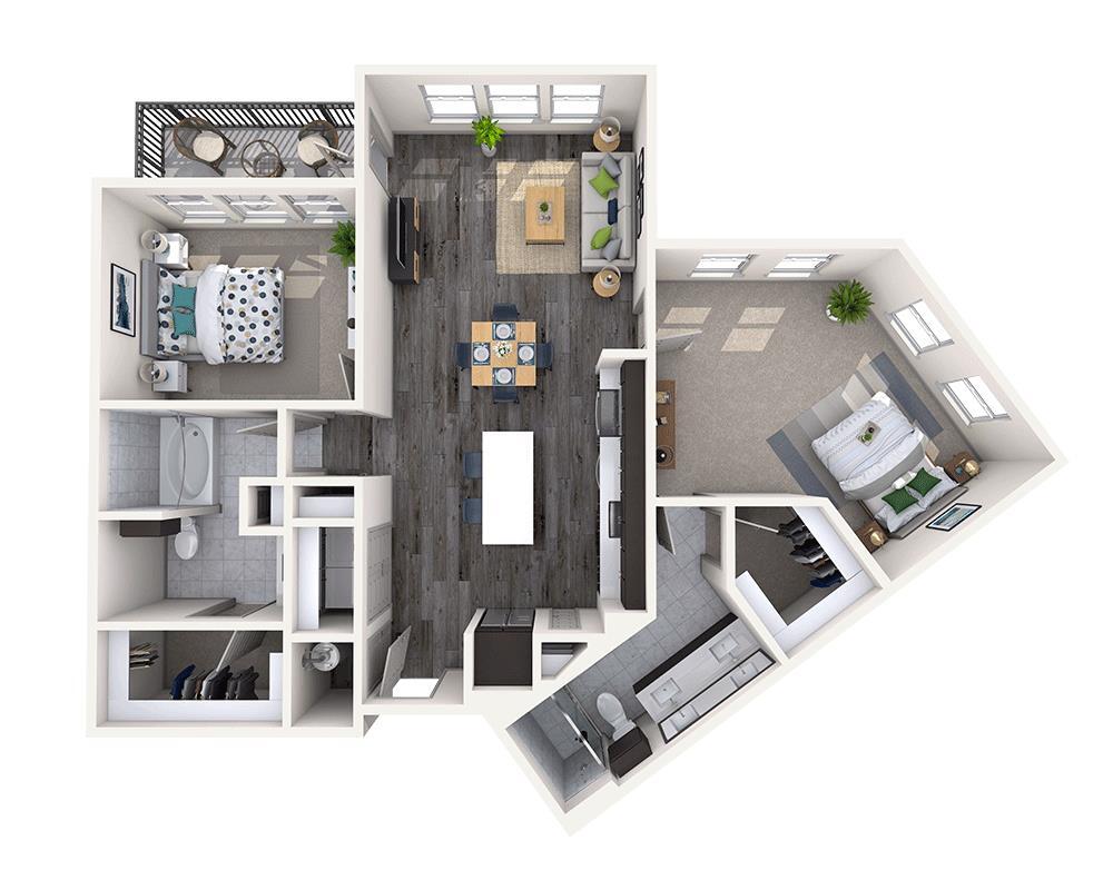 Floor Plan - Two Bedroom B2D