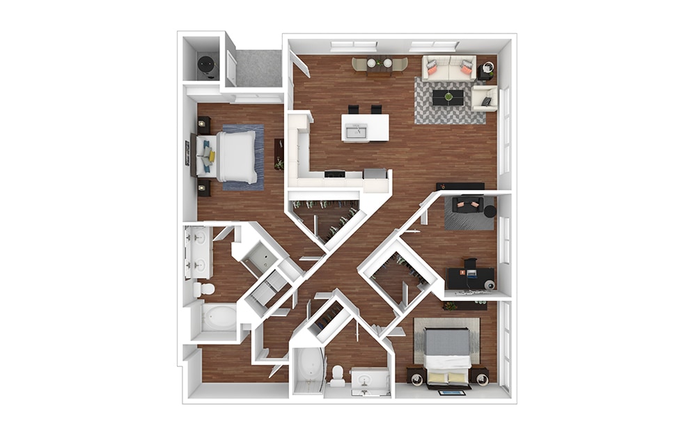 Floor Plan - Taupe - Renovated