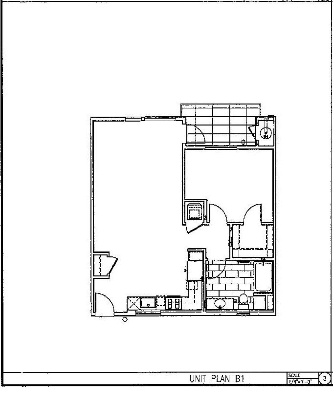 Floor Plan - Unit B1 1BR