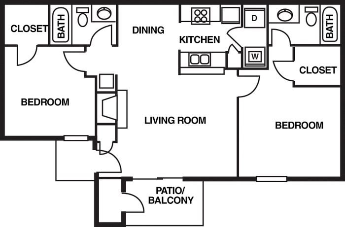 scaled_two_bedroom.jpg - B150 - 2 Bedroom, 2 Bathroom