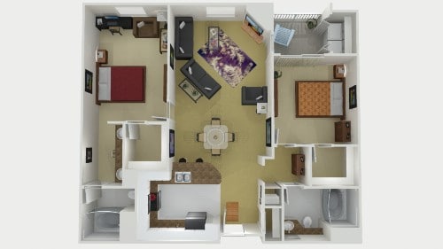 Garnet - 2 Bed, 2 Bath B (Garnet Plan - Renovated)