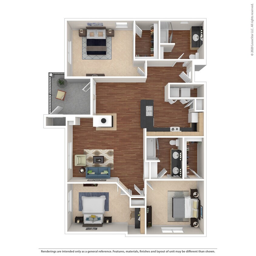 Floor Plan - 3 Bed 2 Bath 1488 SqFt (1390 Net)