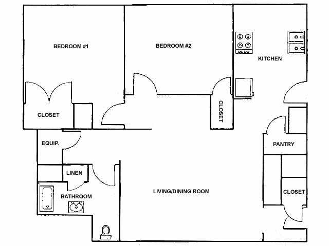 Model 2A - Two Bed One Bath