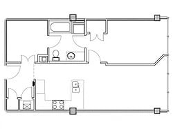 Floor Plan - One Bedroom Jack-n-Jill Bath