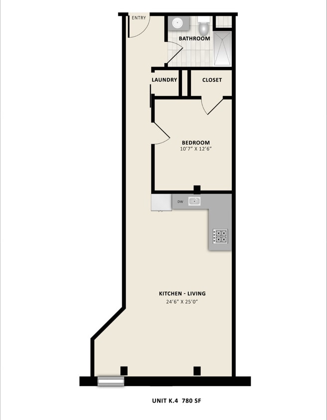 K4 - K2 - 1 bed 1 bath