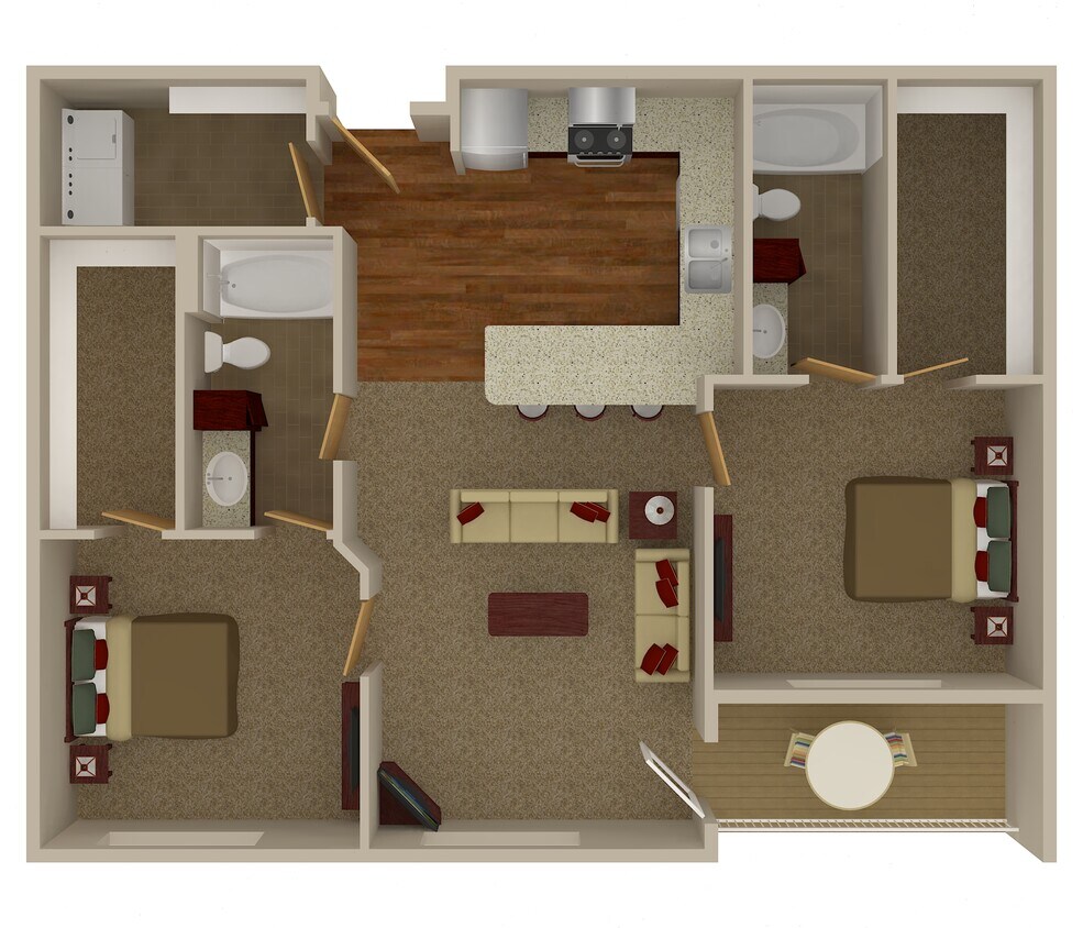 Floor Plan - 2 Bedroom 2 Bathroom