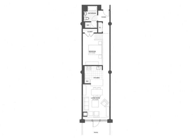 Floor Plan - 1 Bed/1 Bath