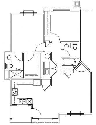 Floor Plan - Two Bedroom Two Bath