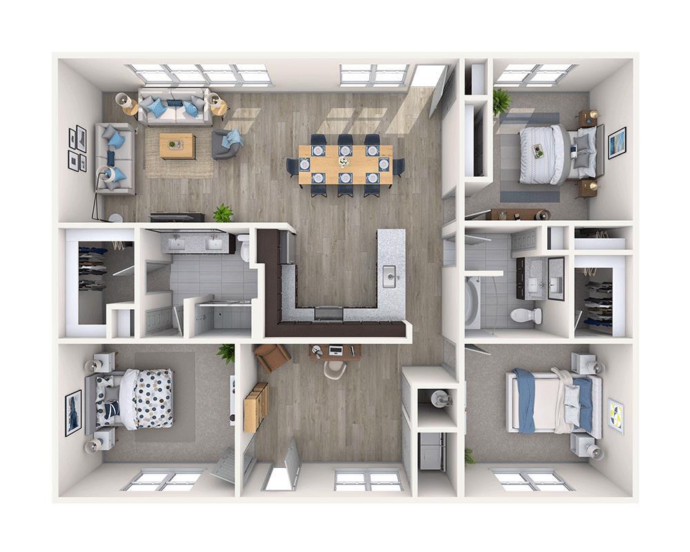 Floor Plan - Three Bedroom C2A