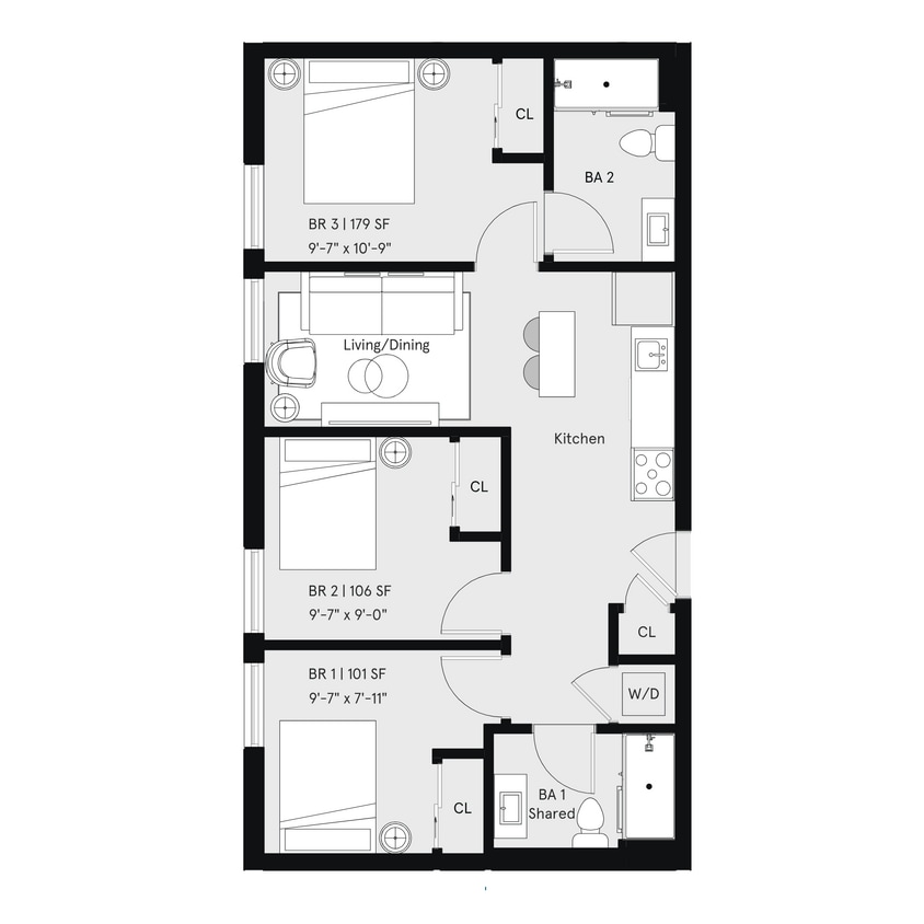 3 Bed 2 Bath - A Furnished - 3 Bed 2 Bath - A Furnished