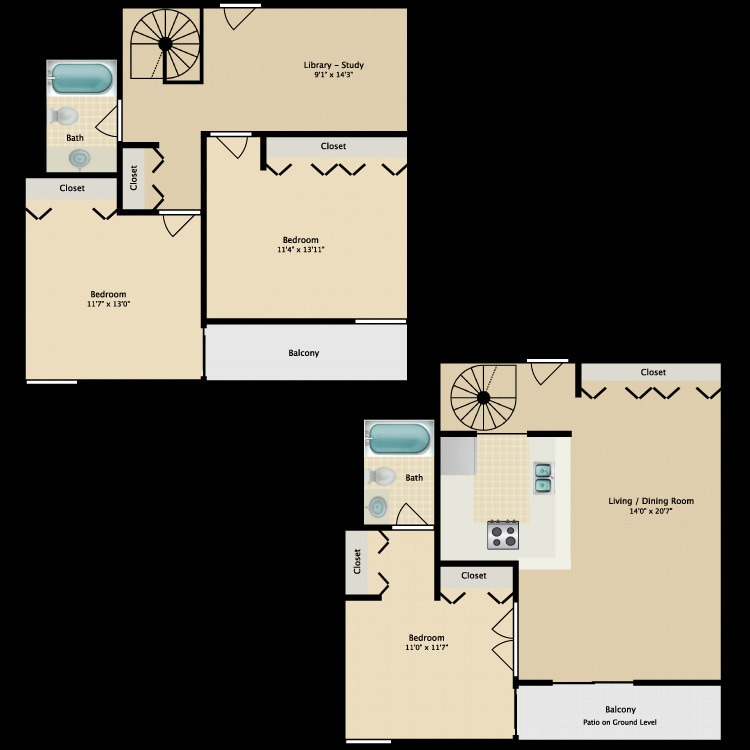 Floor Plan - 3 Bdrm/ 2 Bath