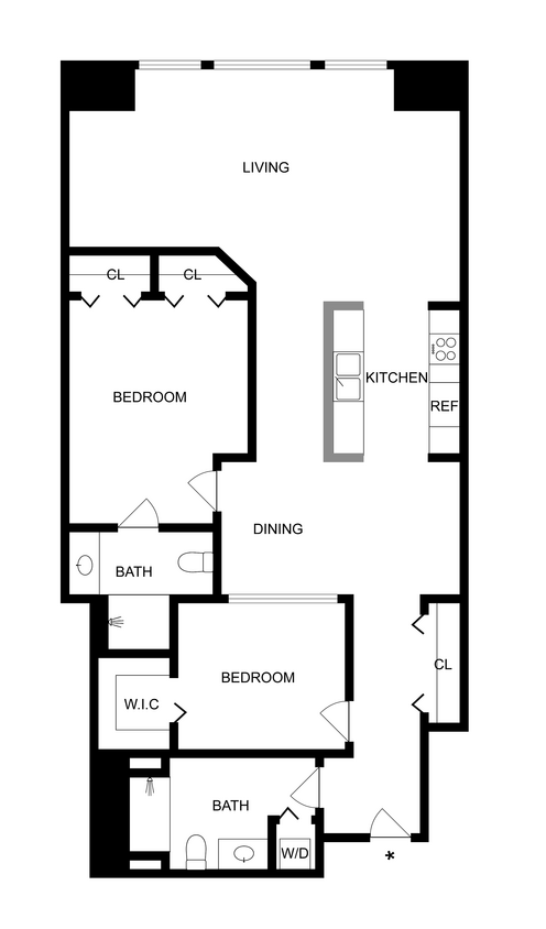 C2 | 2-Bedroom Floorplan - C2