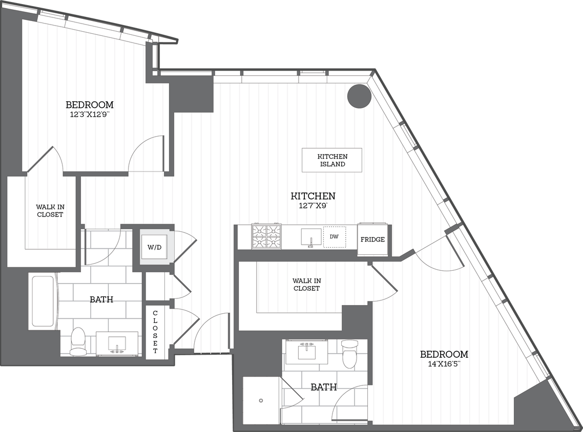 Floor Plan - 2 Bed/2 Bath E1 (2A)