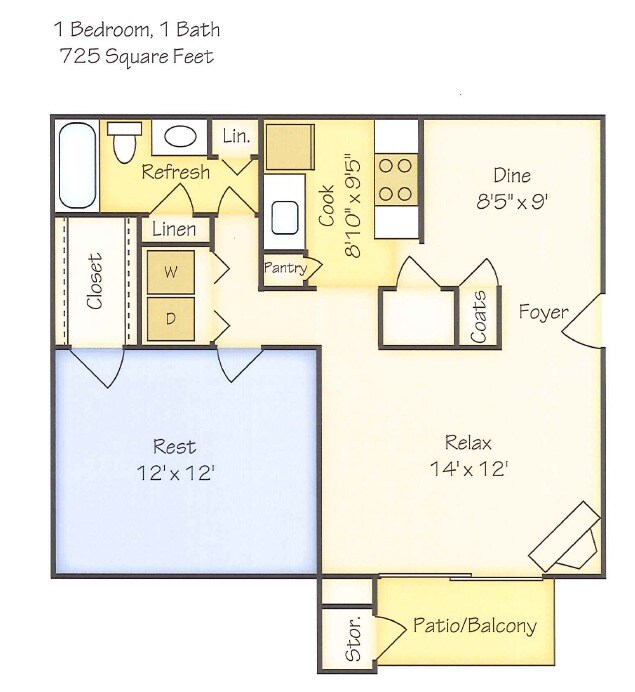 1 BR/1BA - 1 Bedroom