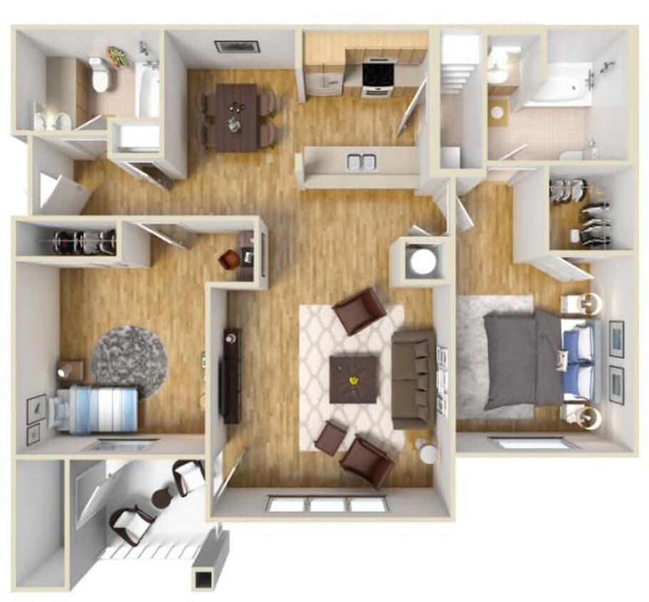 Floor Plan - 2X2 INT - M