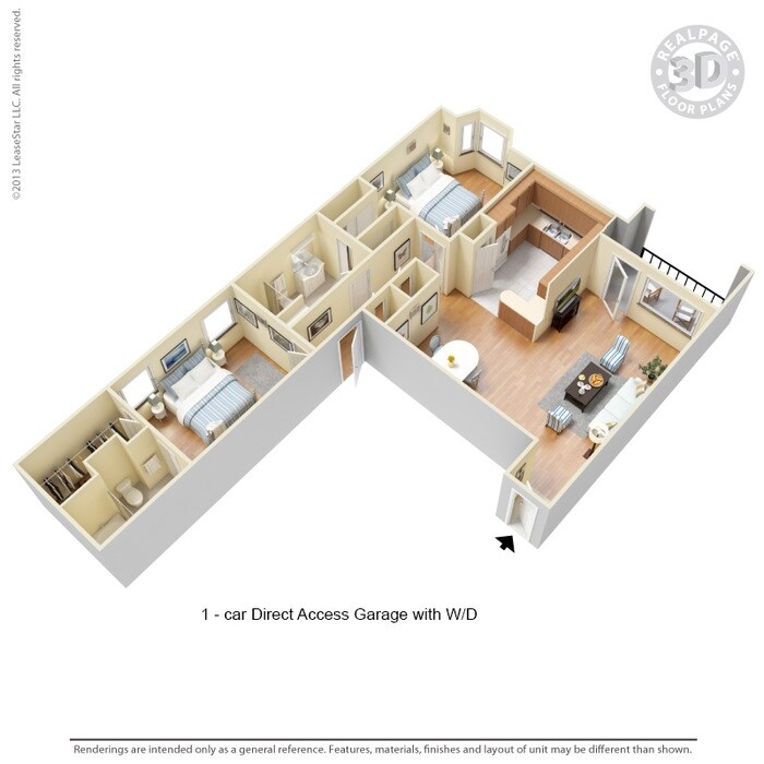 2BR/2BA - 2 Bed 2 Bath 1223 SqFt (1130 Net)