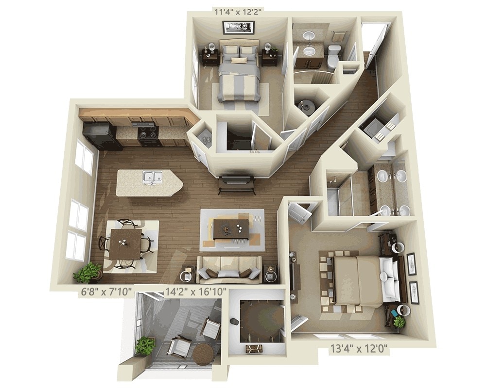 Floor Plan - Two Bedroom B2A