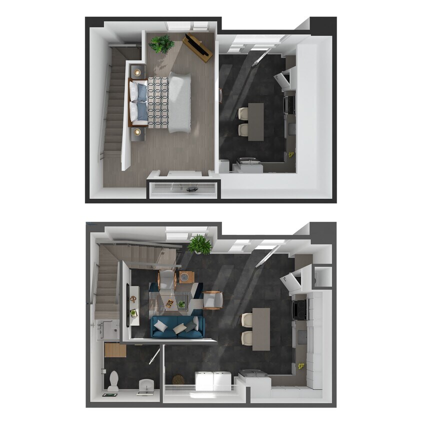 Floor Plan - 1 Bed/1 Bath Live/Work 2 Story